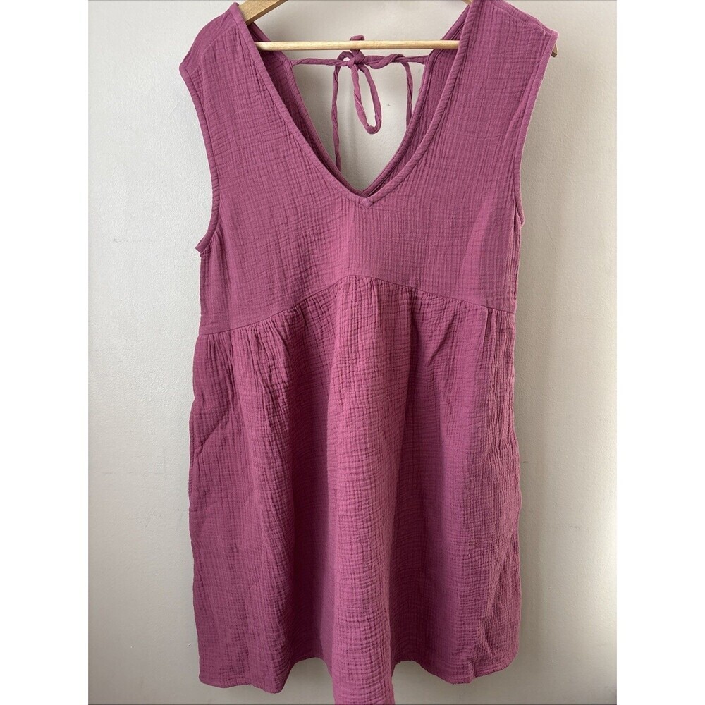 Express Tiered Crinkle Gauze Tank Dress Mauve NWT Women’s Small
